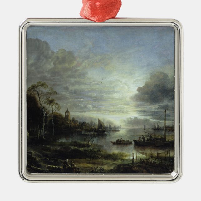 Landscape in Moonlight Metal Tree Decoration (Front)
