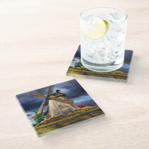 Landscape in the Netherlands Glass Coaster
