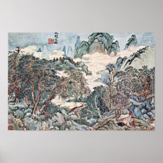 Landscape In The Style Of Chao Meng-Fu By Wang Poster