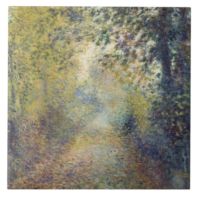 Landscape In the Woods (by Pierre-Auguste Renoir) Tile (Front)