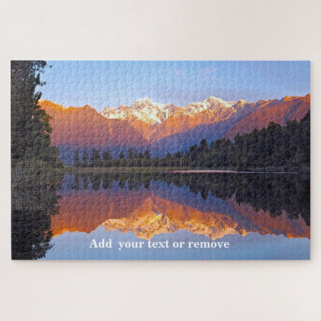 Landscape Lake Matheson, Mount Cook mountain, Jigsaw Puzzle (Horizontal)