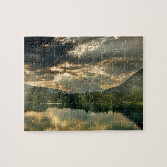 Landscape Lake, Mountains, Reflections, & Sky Jigsaw Puzzle (Horizontal)