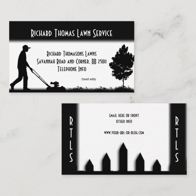 Landscape Lawn Service Business Card (Front/Back)