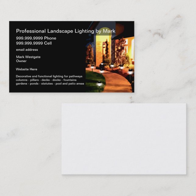 Landscape Lighting Services Business Cards (Front/Back)