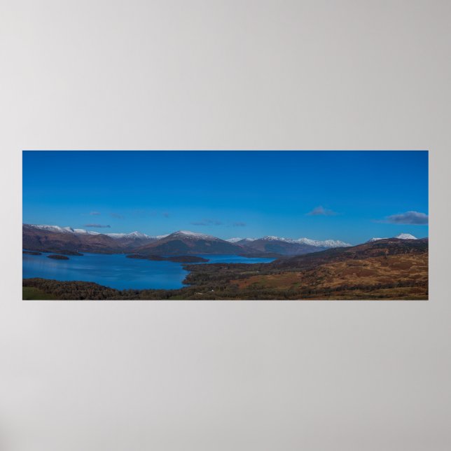 Landscape Loch Lomond from Conic Hill Panorama Poster (Front)