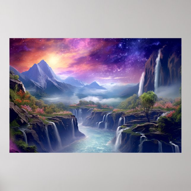 Landscape Magical Dimension Fantastic Planet Art Poster (Front)