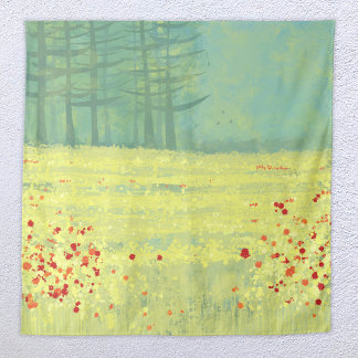 Landscape Meadow Green Yellow Tapestry