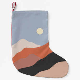 Landscape mid century illustrations,minimalist lan small christmas stocking