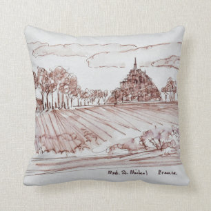 Landscape Mont Saint-Michel   Normandy, France Cushion