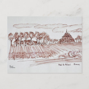 Landscape Mont Saint-Michel   Normandy, France Postcard