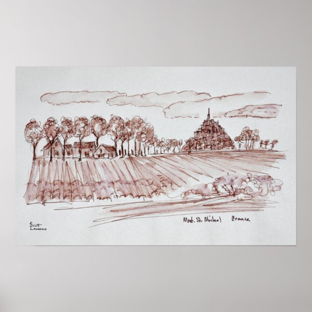 Landscape Mont Saint-Michel | Normandy, France Poster (Front)