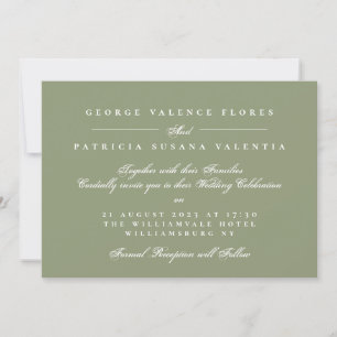 Landscape Moss Green Formal Calligraphy Elegant Invitation