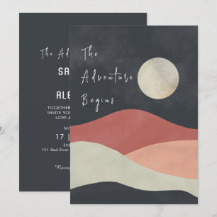 Landscape Mountain The Adventure Begins Wedding Invitation