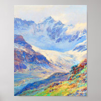 Landscape mountains art by Edward Theodore Compton