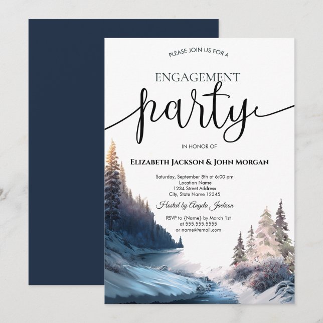 Landscape,Nature,Forest Engagement  Invitation (Front/Back)