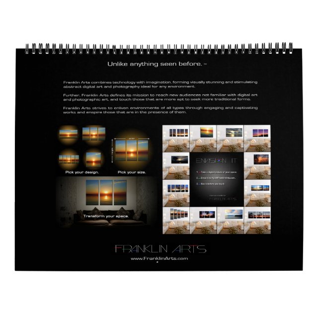 Landscape & Nature Photography by Franklin Arts Calendar (Back)