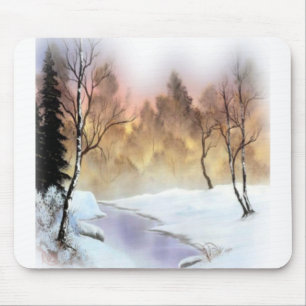landscape nature snow snowday winter mouse mat