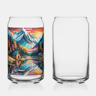 Landscape nature sunset lake Mountain forest Can Glass