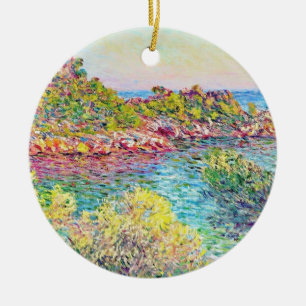 Landscape Near Monte Carlo (by Claude Monet) Ceramic Tree Decoration