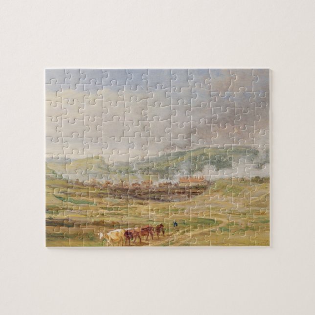 Landscape near Swansea, South Wales (oil on panel) Jigsaw Puzzle (Horizontal)