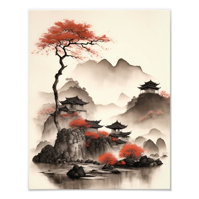 Landscape of ancient villages in Ninh Binh Vietnam Photo Print (Front)