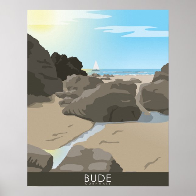 Landscape of Bude Cornwall Poster (Front)