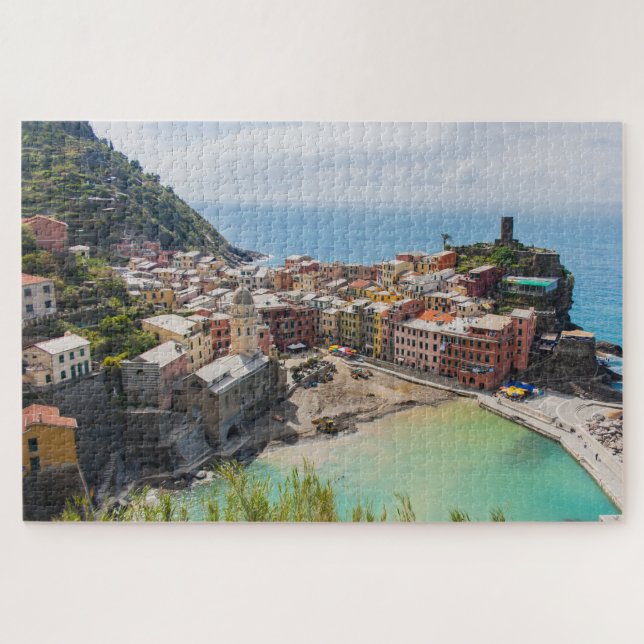 Landscape of Italian city of Vernazza Cinque Terre Jigsaw Puzzle (Horizontal)