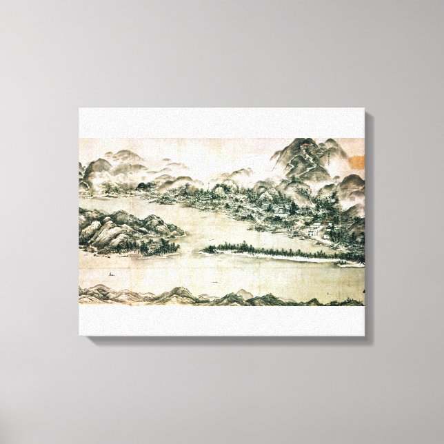 Landscape of mountains and a river canvas print (Front)