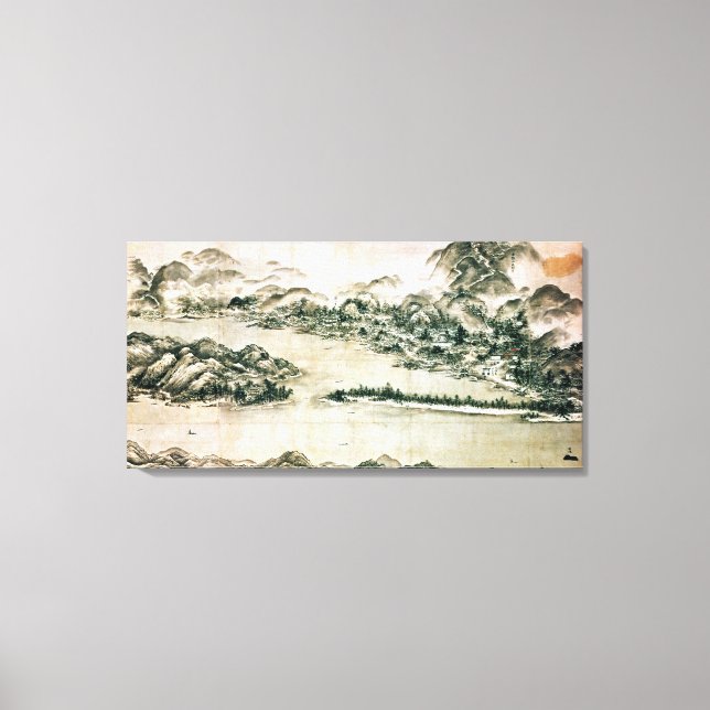 Landscape of mountains and a river canvas print (Front)