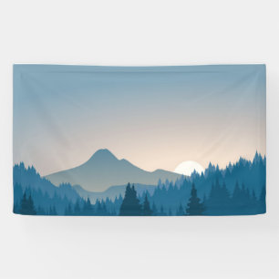 Landscape of mountains banner