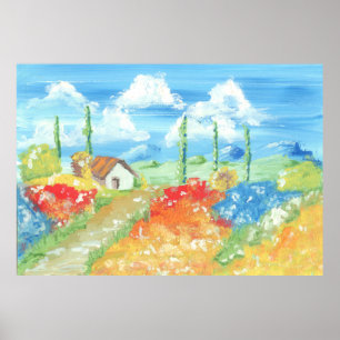 Landscape of the vastness of Tuscany Poster