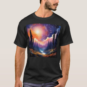 Landscape of Trees Starry Sky T-Shirt