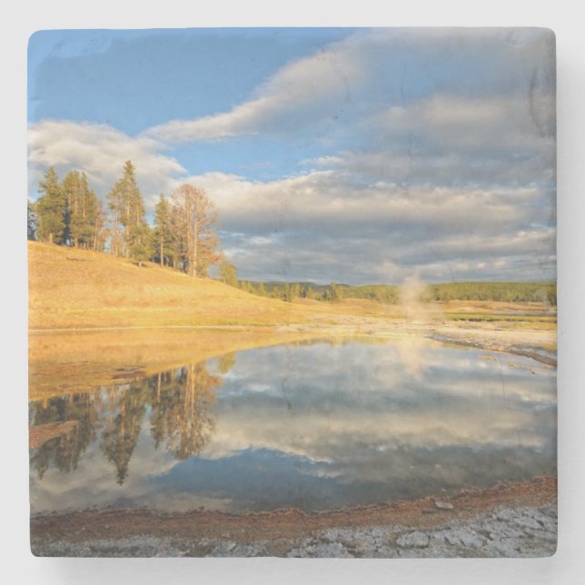Landscape of Yellowstone Stone Coaster (Front)