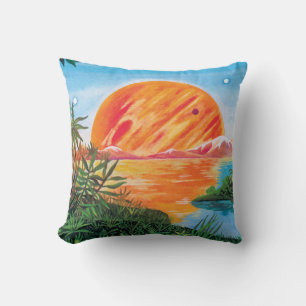 Landscape on Europa - Sci Fi Jupiter Moon Painting Cushion