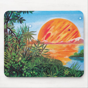 Landscape on Europa - Sci Fi Jupiter Moon Painting Mouse Mat