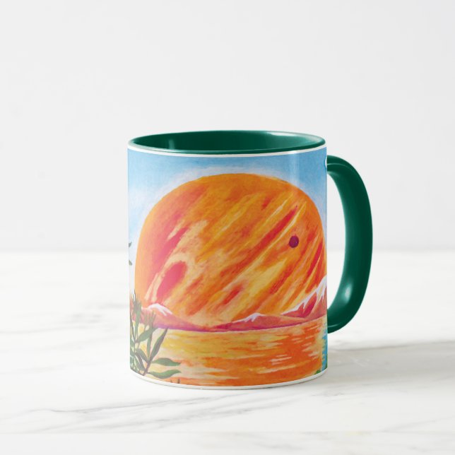 Landscape on Europa - Sci Fi Jupiter Moon Painting Mug (Front Right)