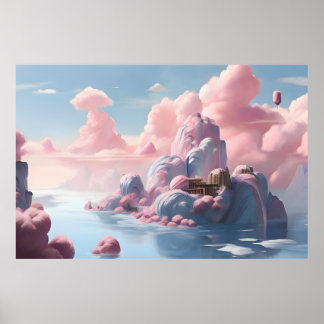 Landscape Painting Cloud Poster