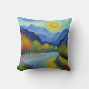Landscape painting cushion