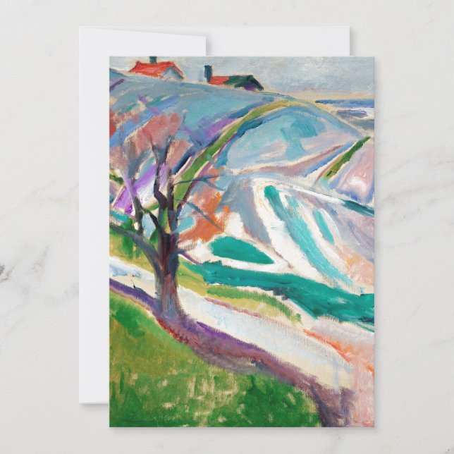Landscape Painting Edward Munch Expressionist Art Card (Front)