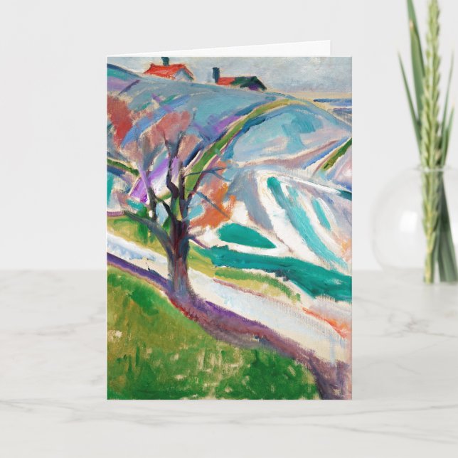 Landscape Painting Edward Munch Expressionist Art Card (Front)