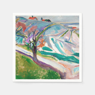 Landscape Painting Edward Munch Expressionist Art Napkin