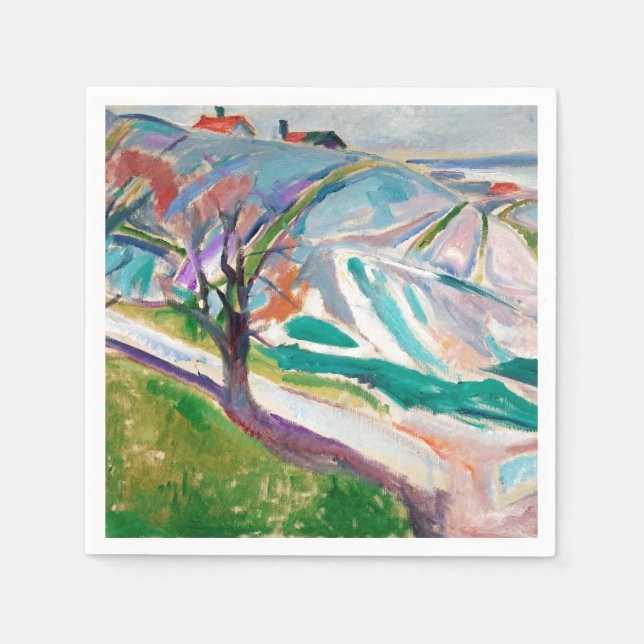 Landscape Painting Edward Munch Expressionist Art Napkin (Front)
