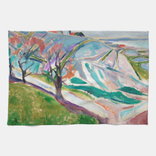 Landscape Painting Edward Munch Expressionist Art Tea Towel