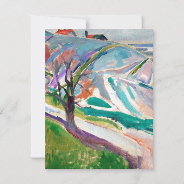Landscape Painting Edward Munch Holiday Card (Front)