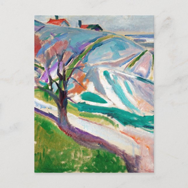 Landscape Painting Edward Munch Postcard (Front)