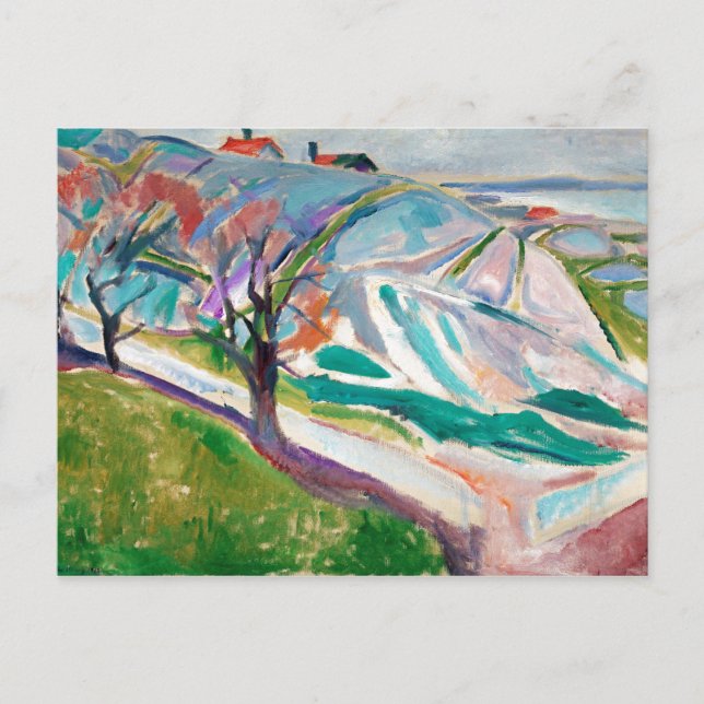 Landscape Painting Edward Munch Postcard (Front)