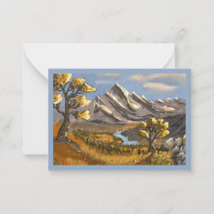 landscape painting on greeting card. card
