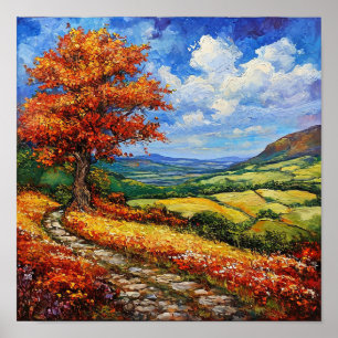 Landscape painting poster