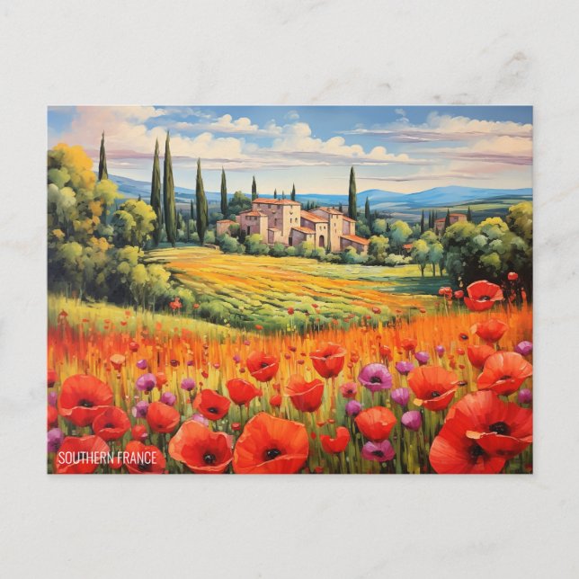 Landscape Painting Southern France | Travel Art Postcard (Front)