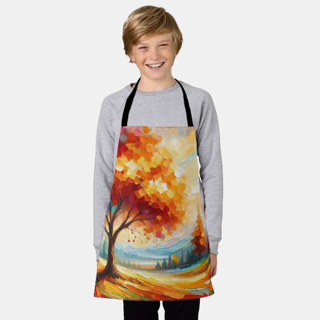 Landscape Painting With Bright Colours-96771 Apron (Worn)